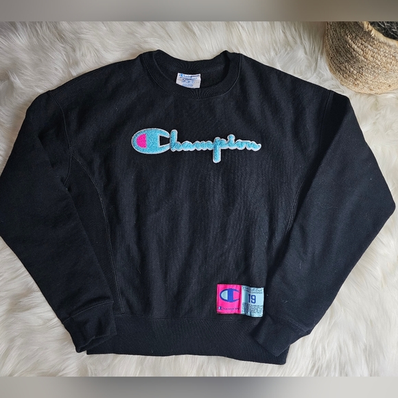 Blue & Pink Reverse Weave Champion Sweatshirt XS Extra Small - Picture 1 of 14